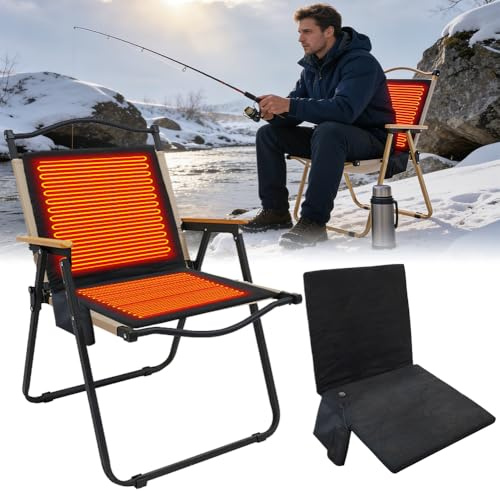 KUWUNG Cojín de asiento calefactable con 3 niveles de calor, cojín portátil con calefacción, cojín de asiento térmico USB para estadio, camping, exterior e interior (sin banco de energía)