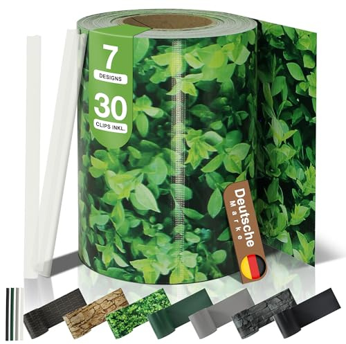 BooGardi Strisce frangivista in PVC · Recinzione frangivista 19 cm x 35 m bosso 2 rotoli · 450 g/m² · incl. 30 clip · Pannello di recinzione per recinzione a doppia asta & recinzione a stuoia · Opaco