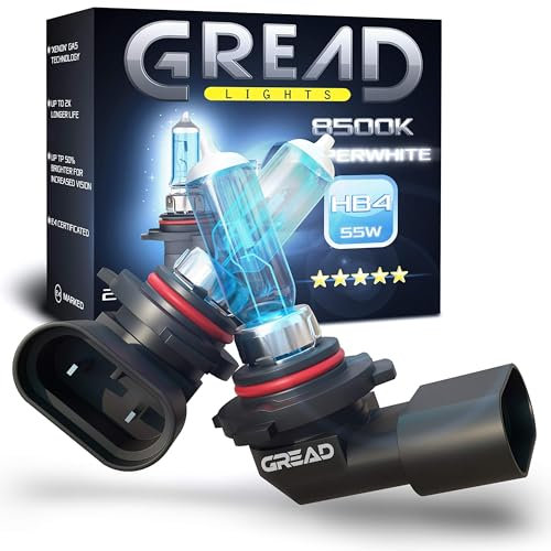 Gread - HB4 Lampe Auto HB4 12V 55W - super-white - Frontscheinwerfer 8500k E-Prüfzeichen eintragungsfrei - Xenon Optik - 2 Stück