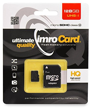 Tarjeta de Memoria IMRO 128GB Original Micro SD Clase 10 UHS I + Adaptador SD