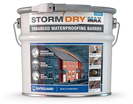 Stormdry MAX - Enhanced waterproofing, crack-bridging and anti-graffiti protection barrier for brick, masonry, concrete, stone, metal and painted surfaces