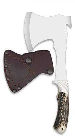 Hacha albanox asta Ciervo Total 29 cm para Caza, Pesca, Camping, Outdoor, Supervivencia y Bushcraft Albainox 32366 + Portabotellas de regalo