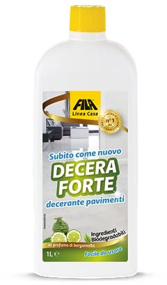 FILA Surface Care Solutions, DECERA FORTE, Detergente Pavimenti Professionale la Rimozione della Cera Pavimenti, Decerante per Marmo, Cotto e Pietra - Efficace anche sulle Cere Metallizzate, 1L