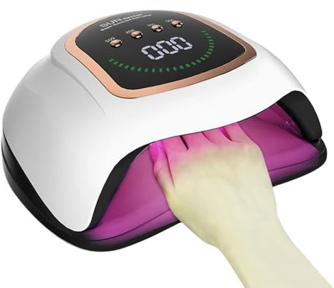 UV Lampe für Gelnägel, 320W U V/LED Nagellampe Nageltrockner Nägel für Gel Nagellack, Professionelle Nagel UV Lampe für Nageldesign, Größerer Raum Led Lampe Nägel mit mit 72 LEDs, Auto Sensor, 4 Timer