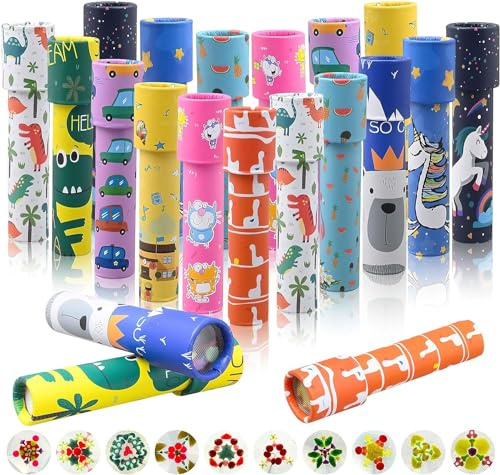 TESIN 20 Pcs Classic Kaleidoscopes Vintage Kaleidoscope Toys, Return Gifts for Kids Birthday Mini Kaleidoscope Kit for School Classroom Prizes, Stock Stuffers Bag Fillers, Random Colors, 15 x 3.5cm