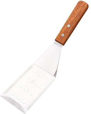 DONFAMDS Edelstahl Pfannenwender Mit Holzgriff Schräger Küchenwender Für Steak Pfannkuchen Und Backen Langlebiges Kochwerkzeug Für Grill Und Haushalt Komfortabel Und Vielseitig Einsetzbar