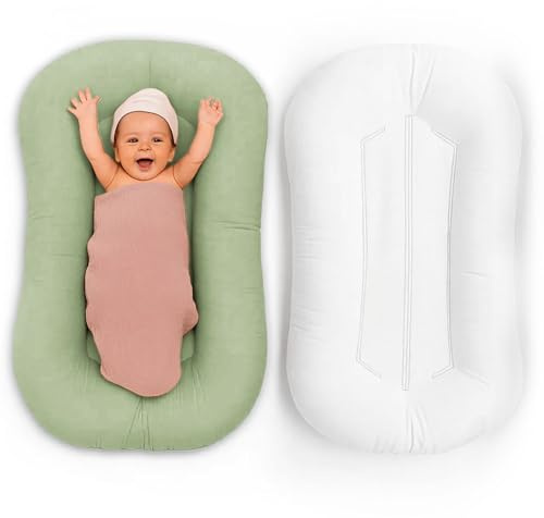PaLulli LuliNest – Nido de bebé de algodón orgánico con funda extraíble | Capullo acogedor para recién nacidos y bebés | Seguro, cómodo y fácil de limpiar
