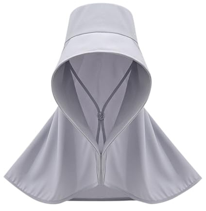 Generisch Cappello da sole estivo da donna, a tesa larga, cappello da spiaggia, traspirante, in seta di ghiaccio, morbido, per viaggi, vacanze all'aperto, grigio., Taglia unica