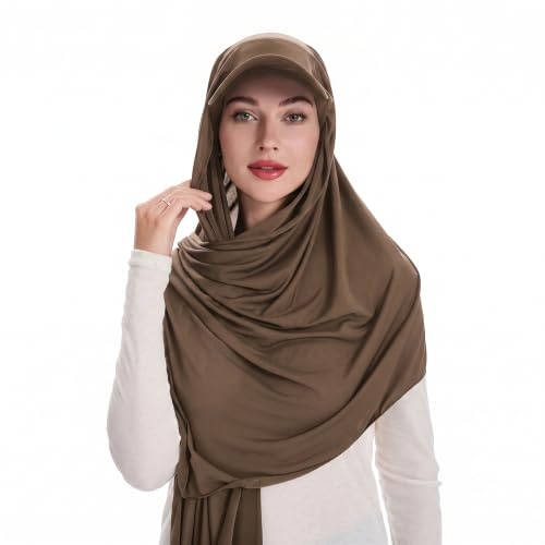 ZLYC Muslimsk hijab halsduk med paraply, klar att använda, damer