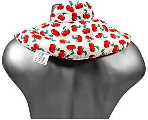 Coussin de nuque avec col montant - cherry white - Coussin aux grains d'épeautre - Coussin épaules et cou - Coussin chauffant - chaud ou froid