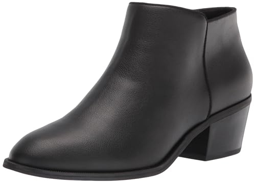 Amazon Essentials Women's Classic Ankle Boots, Black Faux Leather, 6 UK