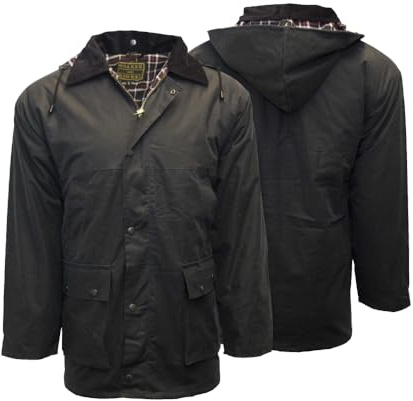 Walker & Hawkes - Veste cirée pour Homme - rembourrée - Chasse/Campagne - Bleu Marine - 3XL
