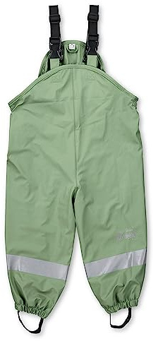 Sterntaler Pantaloni da Pioggia Unisex per Bambini, Imbottiti, Impermeabili, con Bottone Automatico e Cuciture Nastrate, Colore: Verde, Verde, 3 Anni