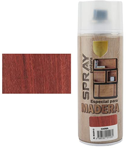 H HANSEL HOME Barniz Spray Especial para Madera - Acabado Madera Caoba 400ml