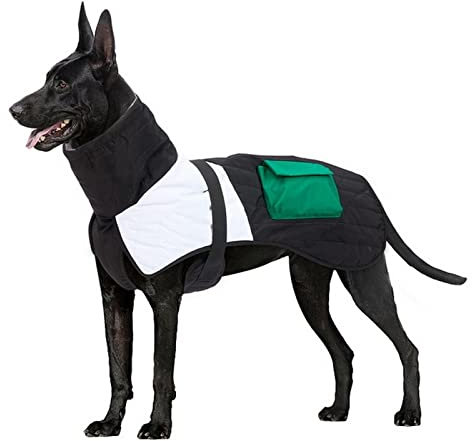 HIHELO Hundkläder kläder kläder för stora hundar vinter varm stor hund väst jacka kappa vattentät husdjur hundkläder fransk bulldog vinthund doberman kläder-svart-vit, S