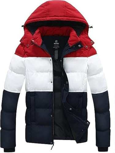 Wantdo Herr vinter varm kappa klassisk bomull stoppad rock vindtät ytterkläder jacka ledig utomhus parka
