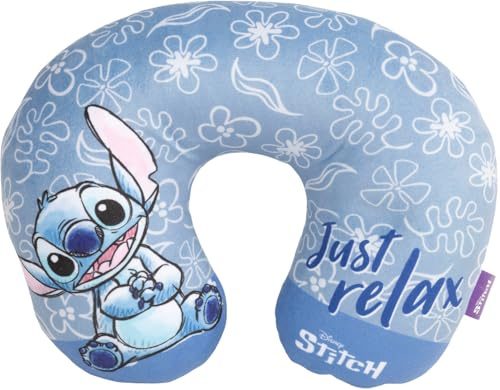 Cuscino per collo da Viaggio Cervicale in tessuto con grafiche di Stitch, Bambini a partire dai 12 mesi, misure 32x26x9 cm