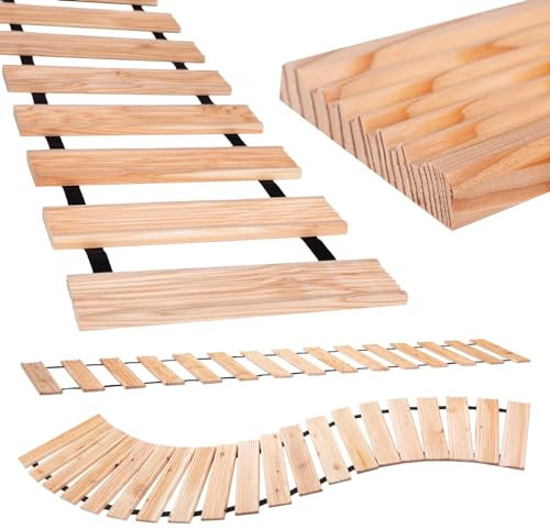 BooGardi Chemin roulant en mélèze en 6 tailles 250 cm de long - 30 cm / 40 cm / 50 cm de large - Espacement des lattes : 8 cm - Chemin en bois à dérouler - Marche en bois - Chemin de jardin