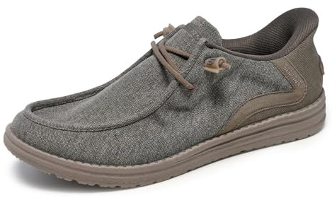 Skechers Melson-Coronado gymnastikskor för män, Khaki Canvas, 41.5 EU