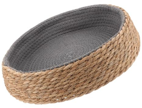 Milisten Woven Round Cat Dog Sleeping Bed Home Natural Pet Nest Bed Aesthetic Wicker Sleeping Cat House Pet Supply Cooling