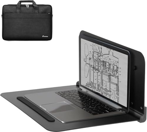 Fuceter Tragbarer magnetischer Arbeitsplatz mit Laptoptasche, 3 superstarke Magnete, Metall-Magnet-Laptop-Regal für HVAC, elektronische Geräte, Räume, LKWs, Wände, Werkstätten, Reparaturen