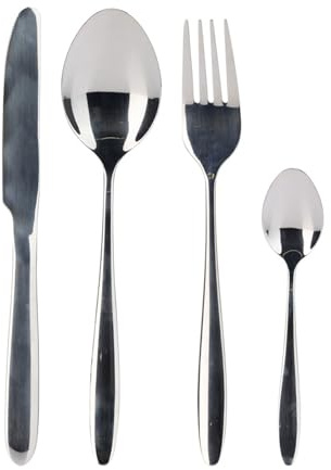 Well Home Juego de 24 Cubiertos de Acero Inoxidable con revestimiento plata