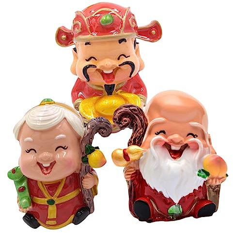 Ciieeo Miniature Elders Cake Decorations Set Resin Car Dashboard Decor for Birthday Cake Topper