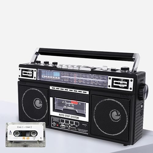 Retro Radiokassettspelare, Kassettbandspelare, Bandspelare, Stödskriptionsfunktion, Sd/usb-kort, Bluetooth-uppspelning, Dual Audio Hd-uppspelning, 80-talsstil Retro