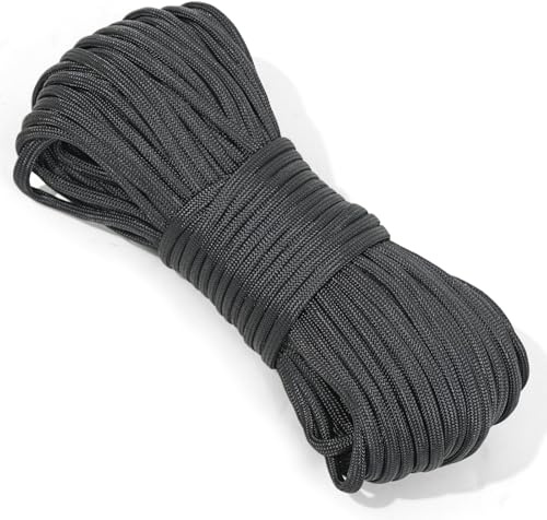 KNJOMZIE 30m Paracord 4mm, Corda Para/cord 550 Resistente, Paracord Campeggio & Arrampicata, Cordino Nylon per Braccialetti e Fai da Te, Militare Multiuso