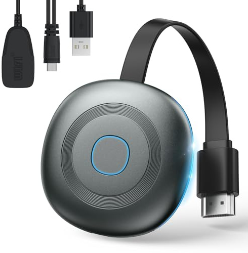 Miracast HDMI Dongle, 4K Wireless HDMI Screen Mirroring Diaplay Adapter, 2,4/5G Hz Transmitter and Receiver von Video/Audio/Dateien Übertragung von Laptop, PC, Smartphone auf TV, Beamer, Monitor