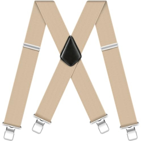 Clip Yeah Tirantes para pantalones hombre Extra Resistentes Gravedad retro Elásticoy ajustable de 5cm ancho Ideal para el Trabajo el ocio