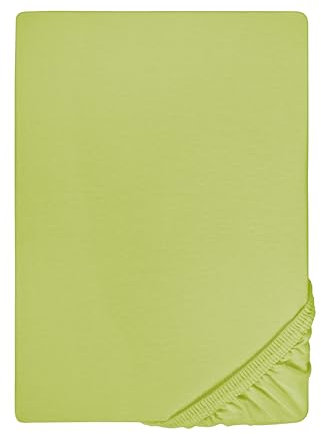 biberna 0077144 Spannbetttuch Feinjersey (Matratzenhöhe max. 22 cm), gekämmte Baumwolle, superweich 1x 140x200 cm - 160x200 cm, apfelgrün