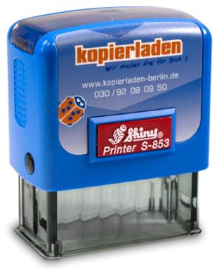 Personalisierbarer Stempel Shiny S-853-47 x 18 mm, bis zu 4 Zeilen - mit eigenem Text und Logo selbst gestalten