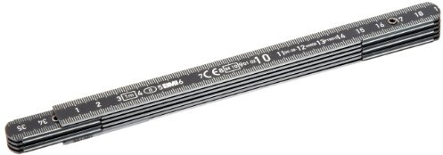 BMI 961100044S Aluminium Folding Rule with mm Graduation, Black, 1 m