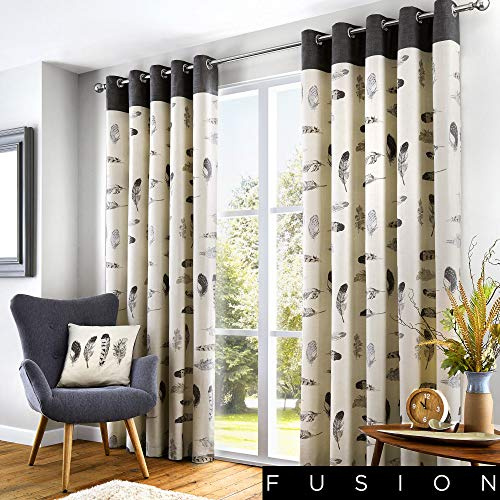 Fusion Idaho Curtains, 117 x 137cm, Charcoal Grey, 46x54 Inch (Pack of 2)