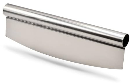 Erre4m Tagliapizza Mezzaluna Professionale da 40 cm in Acciaio Inox con Impugnatura a Tubo