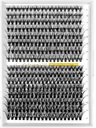 Einzelne Wimpern 320pcs LANKIZ Wimpern Einzeln 30D+40D C Curl 9-16mm Mix Cluster Lashes DIY Künstliche Wimpern für Wimpernverlängerung Individuelle Wimpern Wiederverwendbar