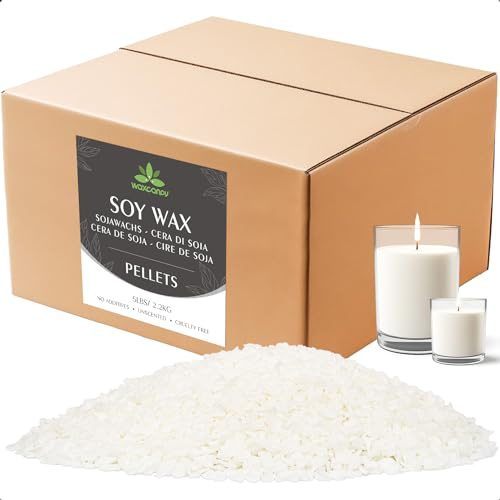 Sojavax, vaxcanpy naturligt ljusvax, organiskt sojavax för ljusframställning från gården, inga tillsatser, ofarliga och rena (5 lbs)