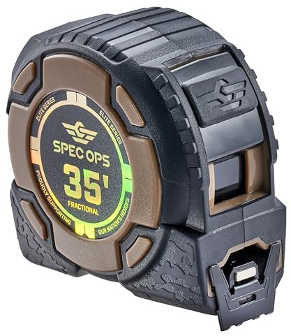 Spec Ops Tools 35-Foot Elite Series Magnetic Tape Measure, 1 1/4 Double-Sided Blade, Includes Fractional Markings, 12 Feet of Stand Out, Military-Grade Composite Case, 3% Donated to Veterans