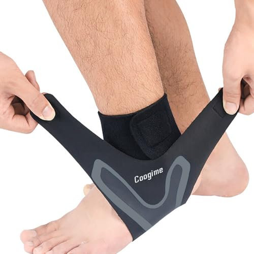 Coogime 2 Stück Bandage Fußgelenk, Knöchelbandage Fussball, Flexible Fußbandage, Sprunggelenkbandage, plantarfasziitis Bandage, Breathable Ankle Brace (Grey, XL(EU:46-48))