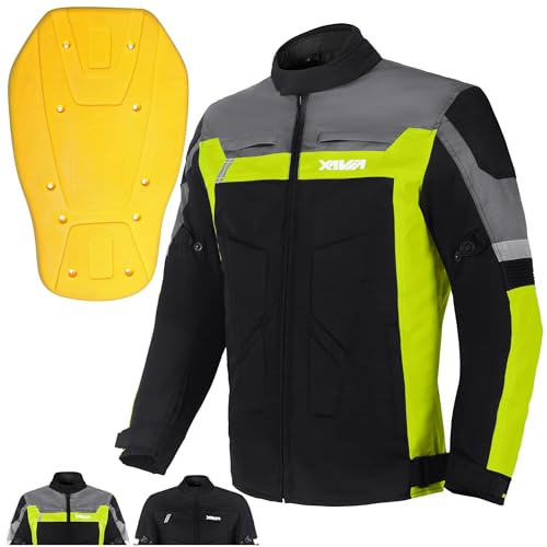 XAVIA GALE Herren-motorradjacke – Wasserdichte Und Belüftete Motorradjacke Mit Schutzstufe 2 | Für Alle Jahreszeiten (3XL, Gelb)