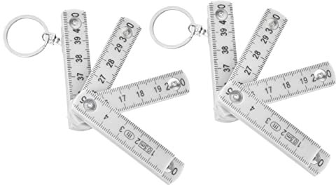 Règle pliante 2 pièces, règle pliante en Abs règle pliable Portable de 0.5m avec clé r i n g règle pliante de bâton de mètre pliant (White)