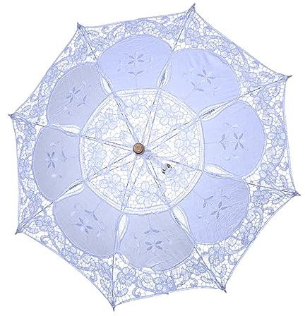 DEARMAMY Regenschirm Aus Spitze Girlande Handdekoration Dekorationen Klare Regenschirme Für Damen Hochzeitsdekor Handgefertigter Regenschirm Vintage Spitzenschirm Braut- Kuppel Braut Blue