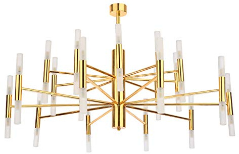 Led Sputnik Ljuskrona 40 Ljus Ljuskrona Modern Pendel Belysningsarmatur Akryl Lampskärm Tak Ljusarmatur för Kök Matsal Vardagsrum-Gyllene 40 Ljus It's so kind of you