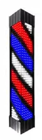 Labasuan Poste De Barbería Giratorio E Iluminado, Impermeable, Con Luces LED Rojas, Blancas Y Azules, Ideal Para Exteriores, Ahorra Energía. Lámpara Triangular Para Letrero De Peluquería(41in)