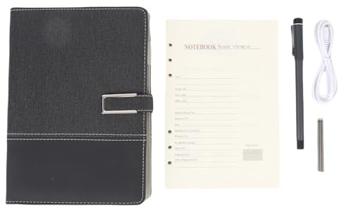 Smart Pen Notebook Set Real Time Digitization Sync Convert to Text Note Smartpen Study Notes Drawing for Students Profes (Black)