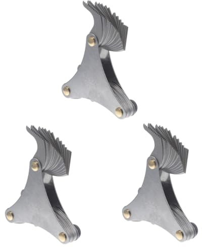 Cabilock 3 Pièces Jauge de Mesure de Filetage Inoxydable Outil pour Mesurer Internes Externes Outil pour Métallurgie Mécanique
