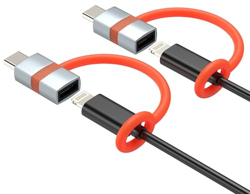60 W adapter, Lightning Kvinnlig till USB C, hane uttag för Apple för iPhone 17 16 15 Pro Max, kompatibel med Samsung kontakt laddning (2 stycken) för iPad laddningskabel, Jack Port Charging Type C PD