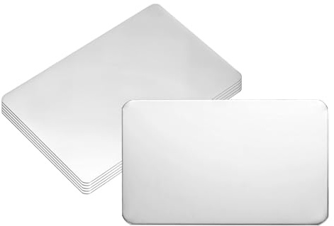 PATIKIL 6Pcs Blank Name Plates 80 x 50mm Rectangle Engraved Plate | 304 Stainless Steel Mirror Custom Laser Engraving Blank for Personalized Nameplate Home Office DIY Silver