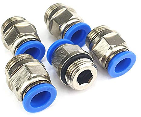 5 Stück Steckverschraubung Pneumatik Steckverbinder Schnellsteckverbinder Push In (G 1/8 x 8mm) zylindrisch